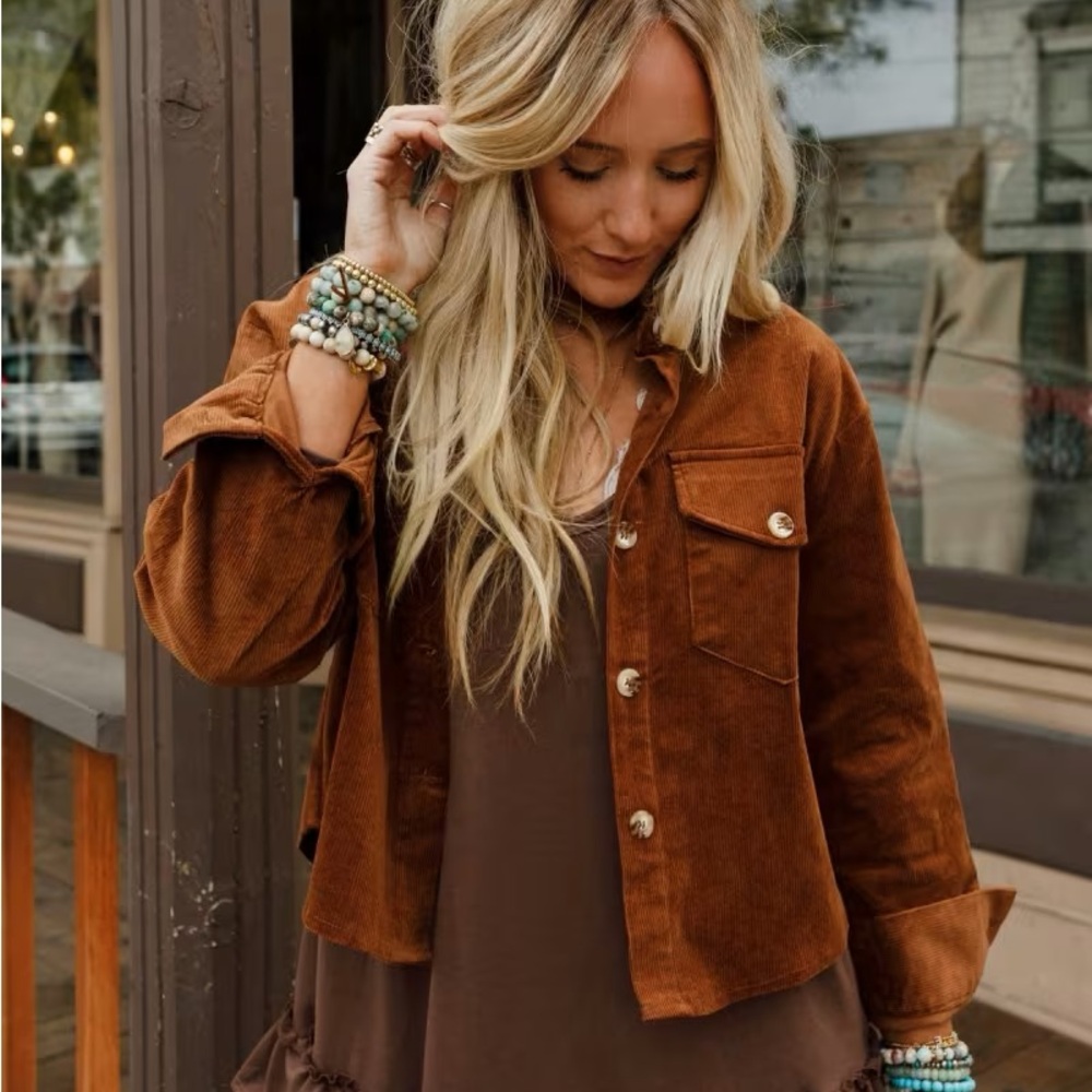 Astrid Corduroy Shacket - Camel